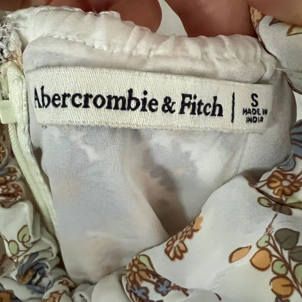 NWT Abercrombie & Fitch Floral Midi Dress Tie Front Sleeveless Cottagecore Sz S - Picture 2 of 12